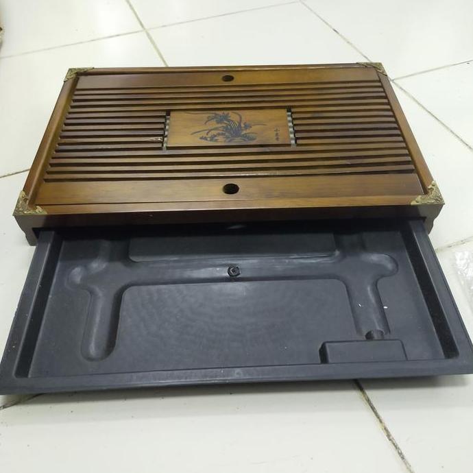 Meja Chines Tea Set Tray Pot Cangkir Teko Teh Cina Lukis Teratai HI