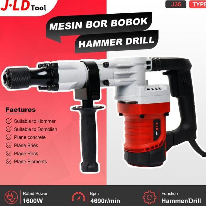 JLD Mesin Bor Beton Impac Rotary Hammer Drill Bor dengan 26-1 Mod dan 26-2 Mod