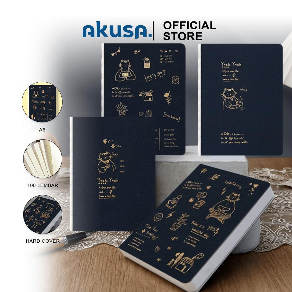 AKUSA A6 Mini Hard Cover Book 100 Lembar Buku Notes Kecil Pocket Book Catatan Jurnal Kertas Tebal Mo