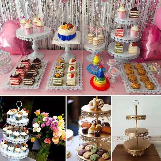 Fontain Cake Tray 3 Susun Tier Cupcake Rak Susun Kue Roti Cake 3 Tray
