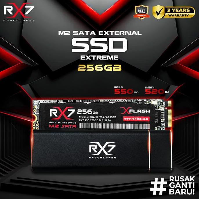HARGA DISC - SSD M2 SATA EXTERNAL 256GB RX7 / ENCLOSURE M2 SATA + M2 SATA 256GB RX7
