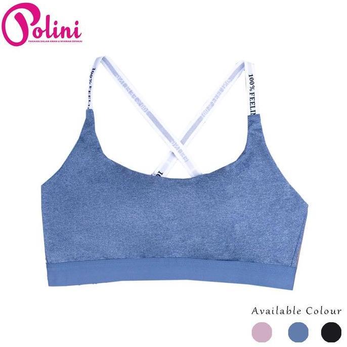 Polini - Bra Sport Tanpa Kawat Wanita Pad Busa Bra Gym Polini 399