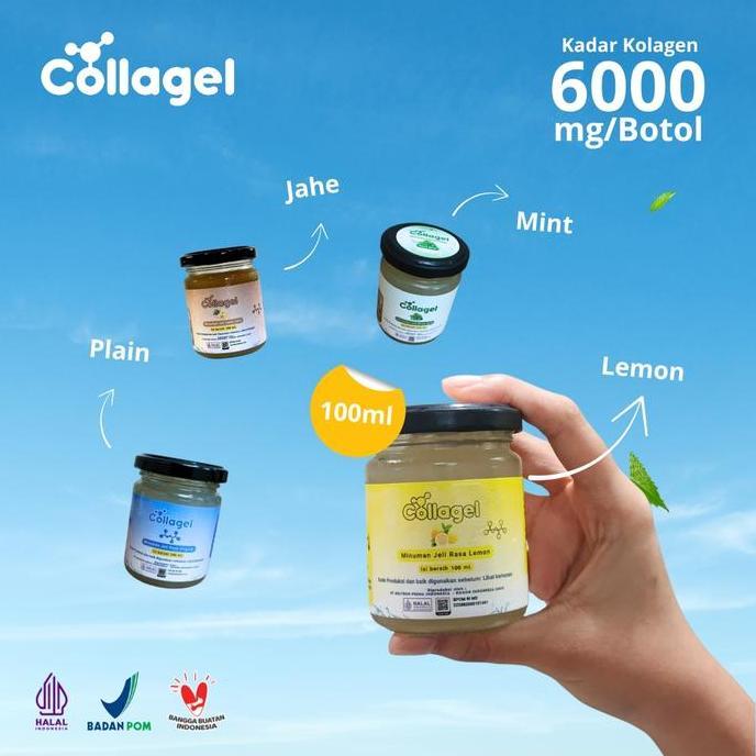 Collagel | Jar Kaca Hydrolyzed Collagen 100ml | Minuman Collagen Halal