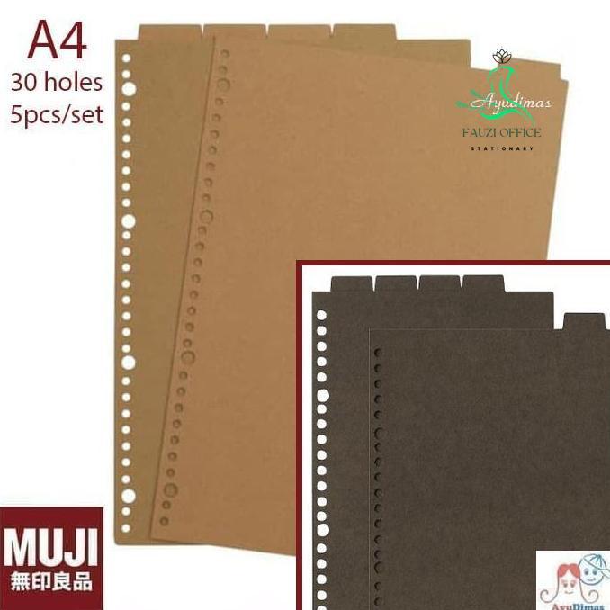 Muji A4 Paper Divider / Index Cards - Pembatas Binder
