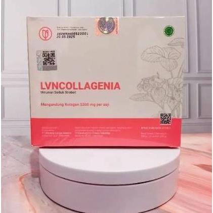 LVN Collagenia Serbuk Collagen Stroberi Suplemen Collagen Pencerah Kulit Badan 1 Box isi 10 sachet .