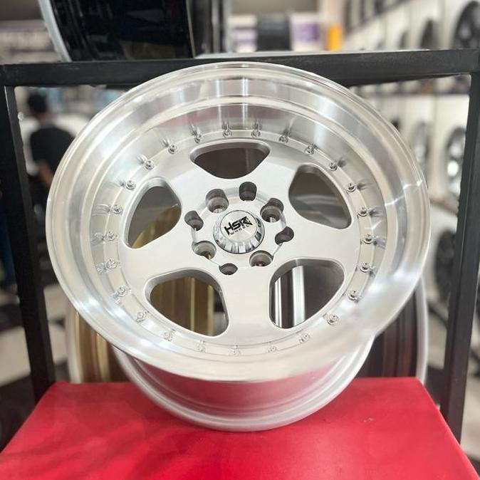 Terlaris Velg Celong Ring 15 Merek Hsr Burn Lebar 8/9 Warna Silver Machine Lip Racing Wheel
