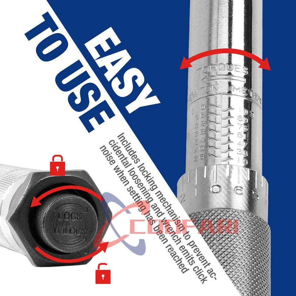 (Ram Lanc) Kunci Momen Torsi / Torque Wrench Two-way Spanner Tools Bengkel Mobil Roda Mobil 1/2"