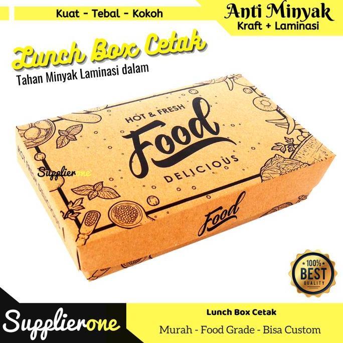 LUNCH BOX ISI 50 / LUNCH BOX PAPER / PAPER LUNCH BOX / LUNCH BOX CETAK