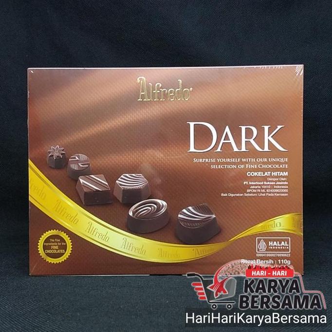 ALFREDO FINE DARK CHOCOLATE COKELAT HITAM BOX 110GR