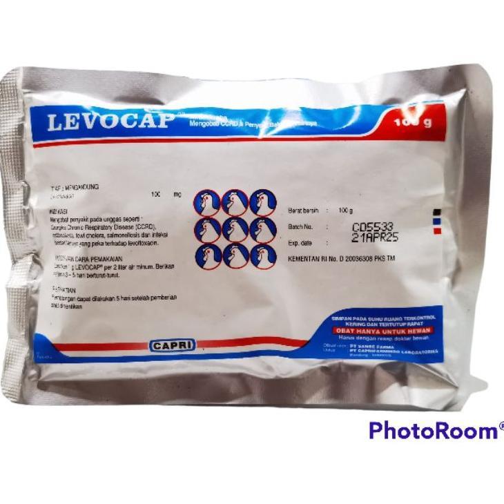 Levocap 100 Gram - Obat Hewan Ternak Unggas Crd Kompleks Pernapasan