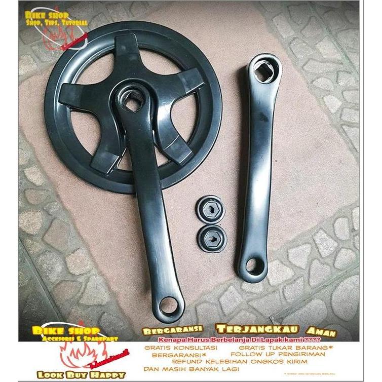 GIR CRANK SINGLE SPEED 36T 165mm HITAM Sepeda MTB BMX
