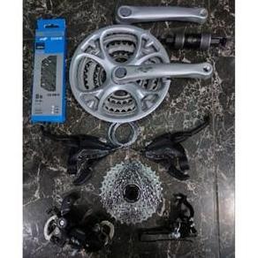 Groupset Shimano 3 X 8 Speed TX35 Original Cassette MTB Sepeda Lipat Minion Minivelo Balap Federal