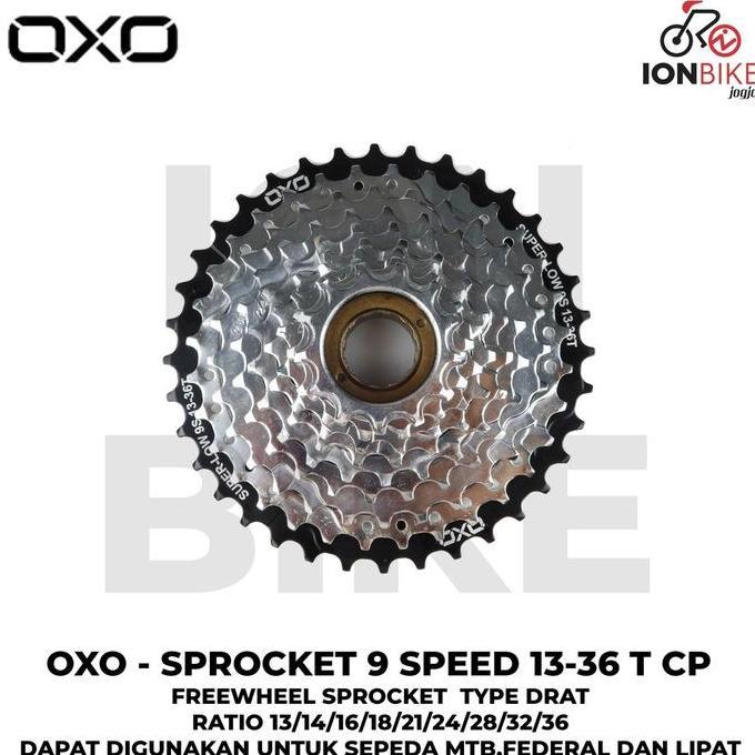 Sprocket 9 Speed OXO 13 36 T DRAT ULIR Freewheel Gir Gear Belakang 13-36T 13 36T Sepeda MTB Gunung L