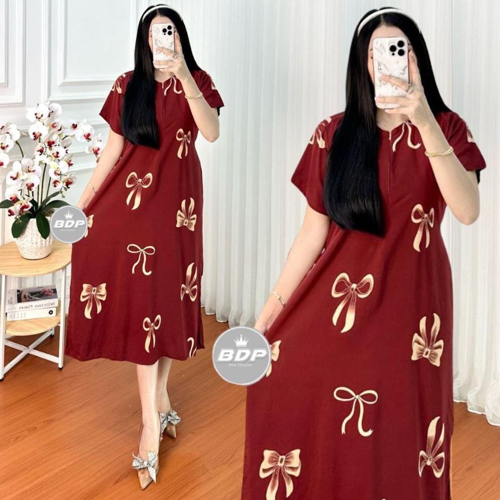 Grade Ori Daster Wanita Rayon Busui Daster Resleting Depan-Baju Tidur Wanita Kekinian