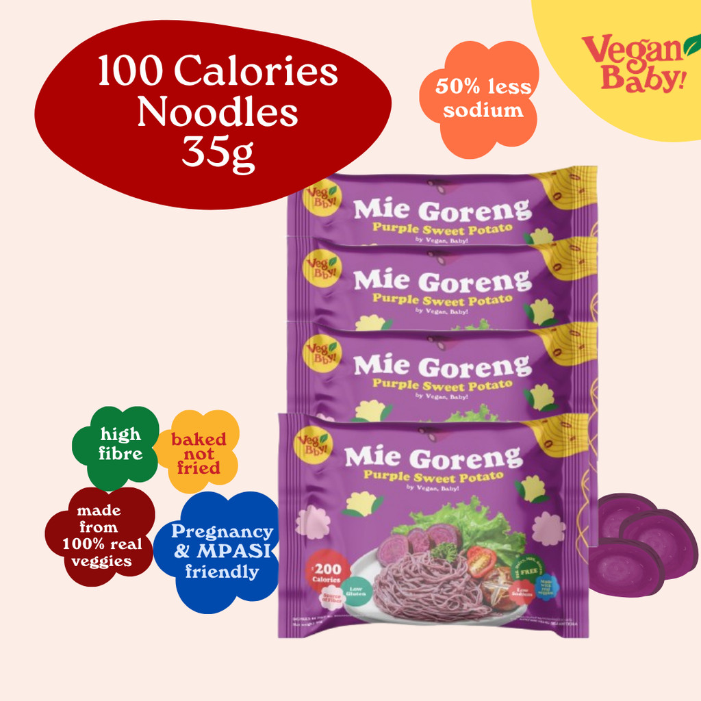 [Small 35g] 4Pcs Mie Goreng 100 Kalori Ubi Ungu