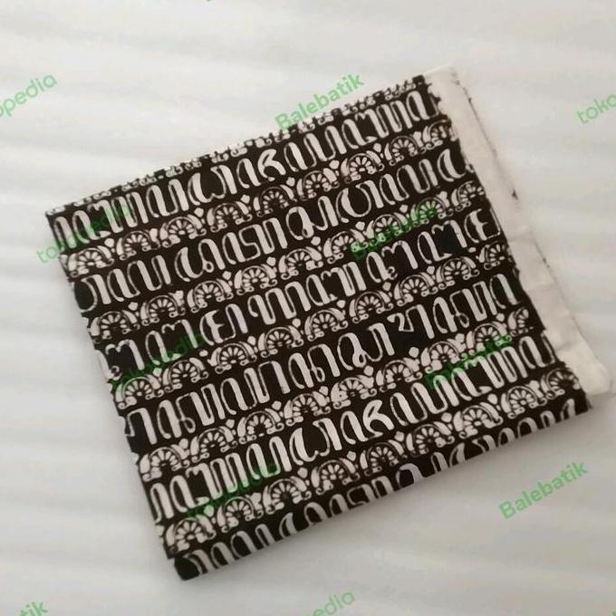 [] Kain batik cap sogan Jogja motif aksara jawa kembang