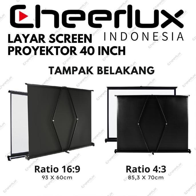 Layar Proyektor Lipat 40 Inch | Table Screen Projector 40" Portable