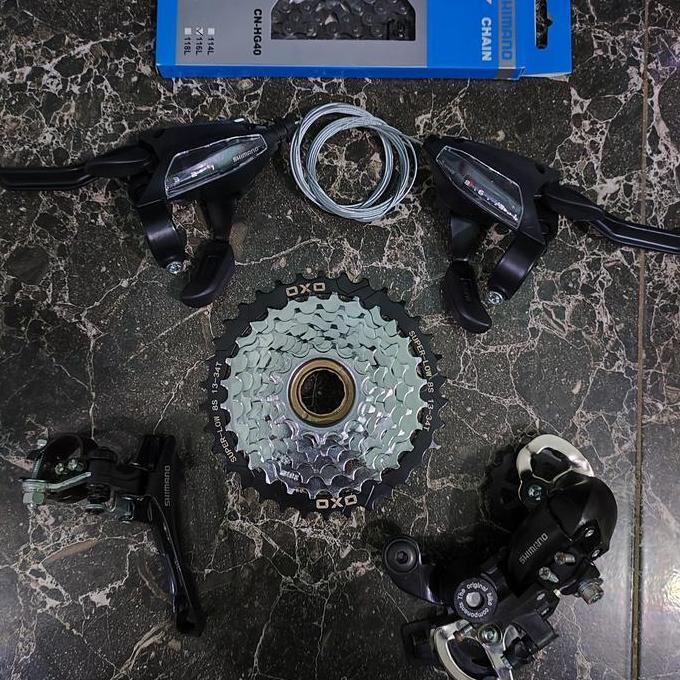 Groupset Shiman0 3X8 Speed TX35 Original Freewheel Ulir MTB Federal