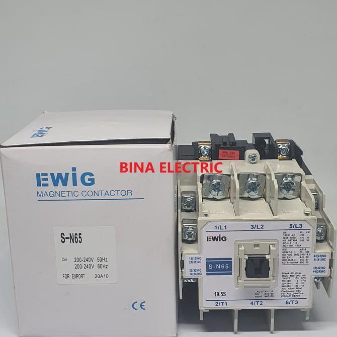 pt.dewicitraresmi / Magnetic Contactor Ewig S-N65 3P 100A / Kontaktor Ewig SN65 SN-65 Diskon