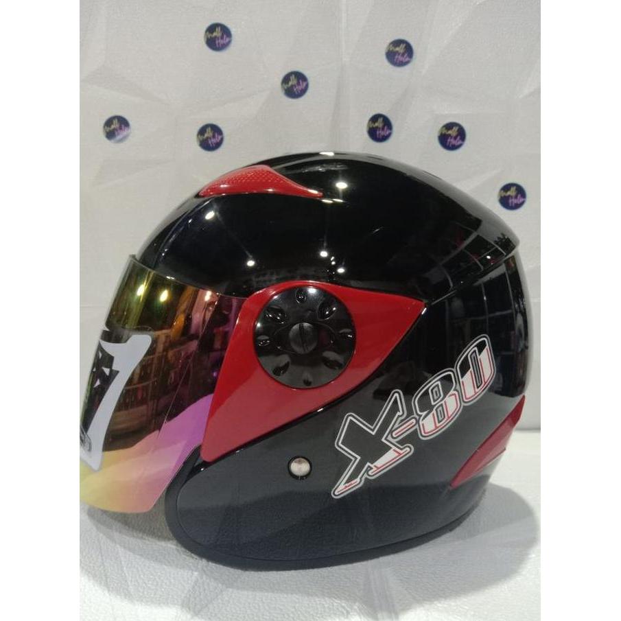 HELM HBC X80 MODEL JP13 1VISION KACA PELANGI