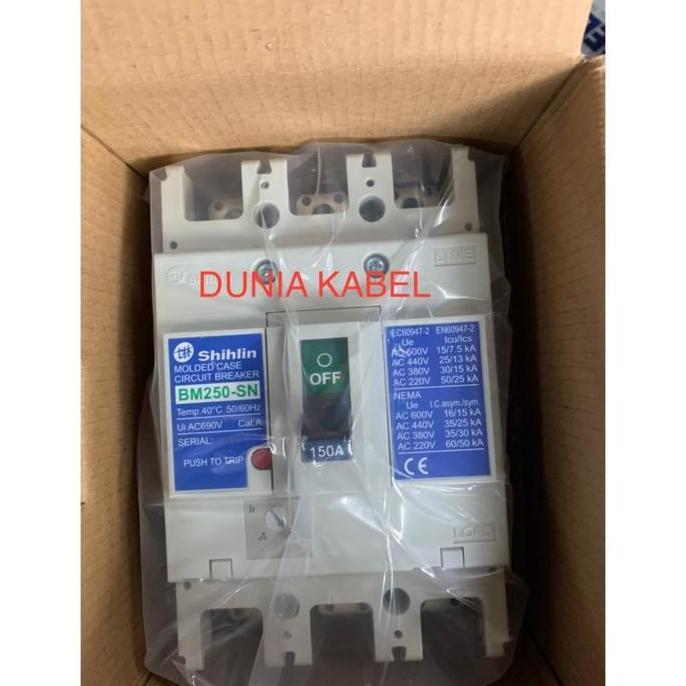 nyomanpauz / MCCB Shihlin BM250-SN BM 250 SN 220V 380V 3P 3 Pole 150A 150 Ampere Diskon