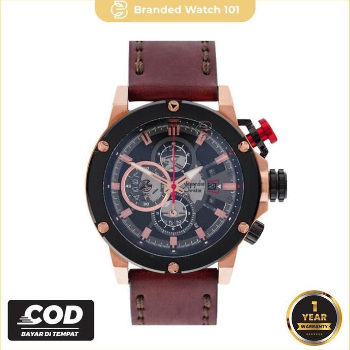 Jam Tangan Pria Alexandre Christie AC 6491 AC6491 6491 Garansi Resmi 1 Tahun Kulit Watches