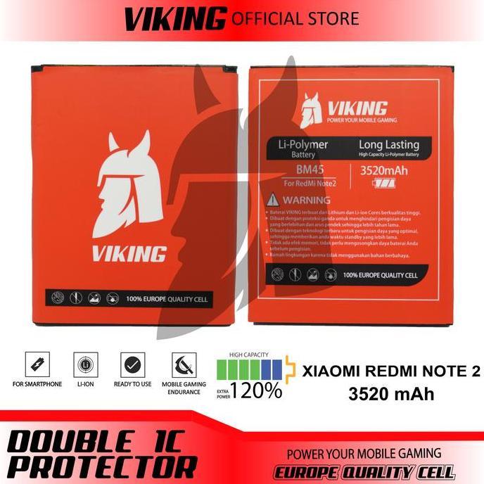 VIKING Baterai Xiaomi Redmi Note 2 BM45 Double Power