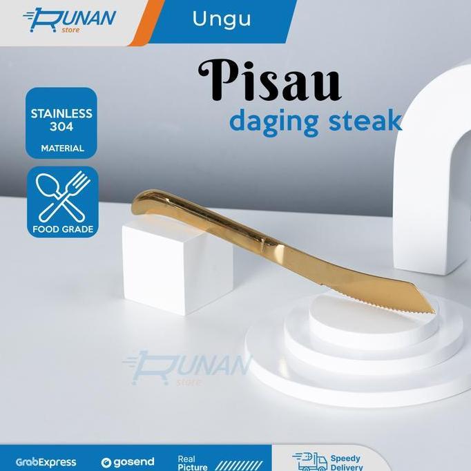 Colorwee- Keep- Pisau Steak Daging Emas Stainless Knife Steak Gold Hotel Cafe