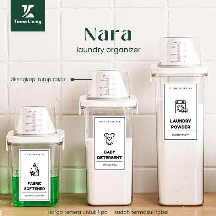 TAMA LIVING Nara Laundry Botol Refill Deterjen Laundry Organizer Botol Sabun Botol Refill Sabun