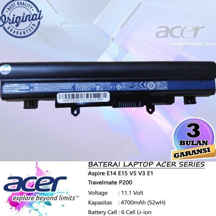 Baterai Original Laptop Acer Aspire E14 E15 E5 E5-411 E5-421 E5-471