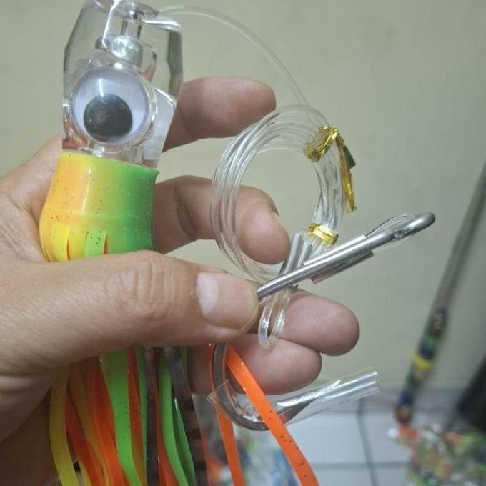 Aquasite Umpan Trolling Tuna 100 Gram 22 Cm Resin Silikon Dengan Leader Dan Big Hook Target Tenggiri