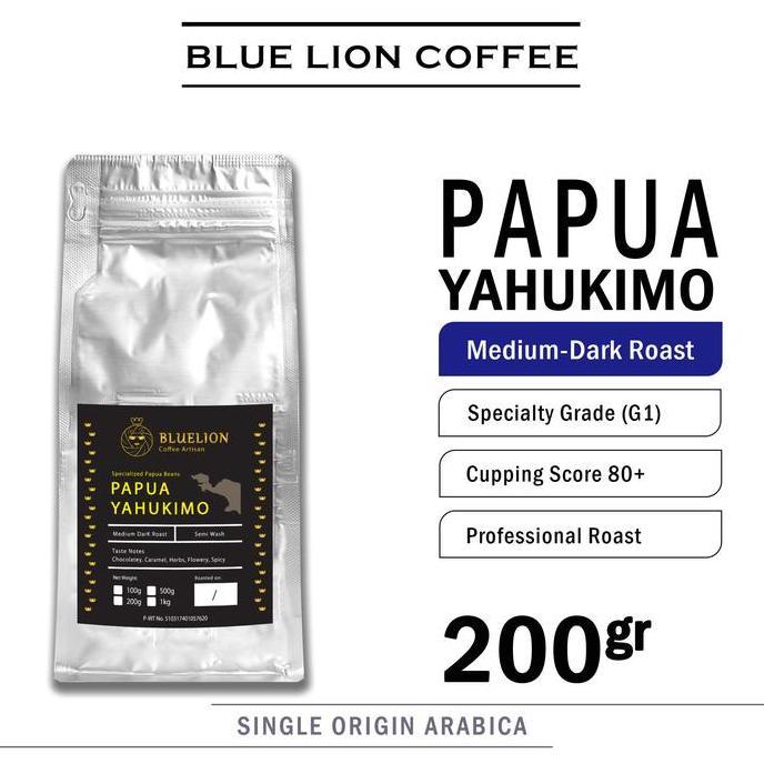 Blue Lion Coffee Papua Yahukimo 200 Gram Kopi Single Origin Arabica