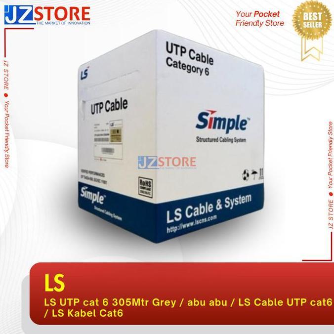 BEBAS ONGKIR - LS UTP cat 6 305Mtr Grey / abu abu / LS Cable UTP cat6 / LS Kabel Cat6