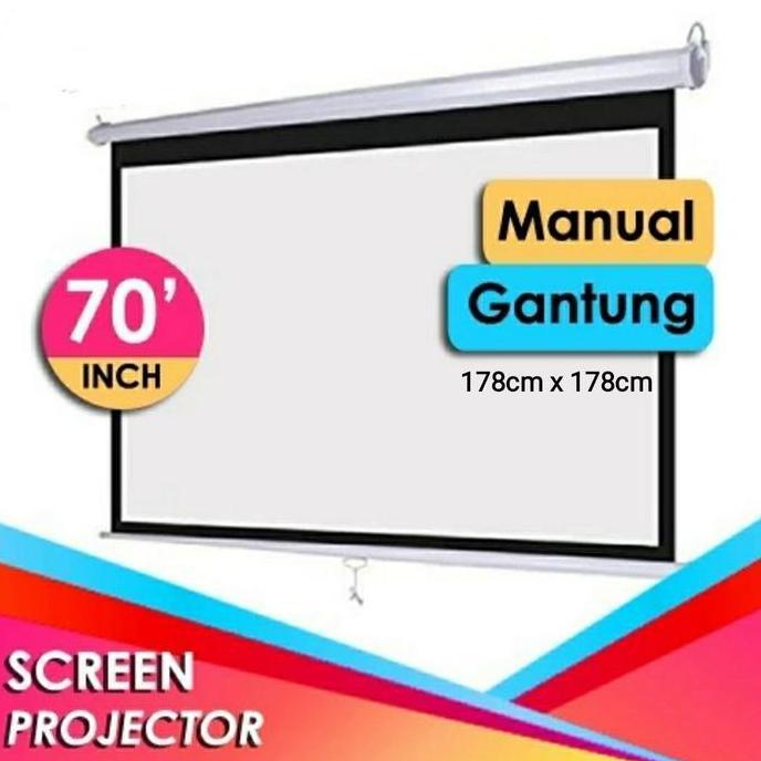 Layar Proyektor 70" Inch Mnual