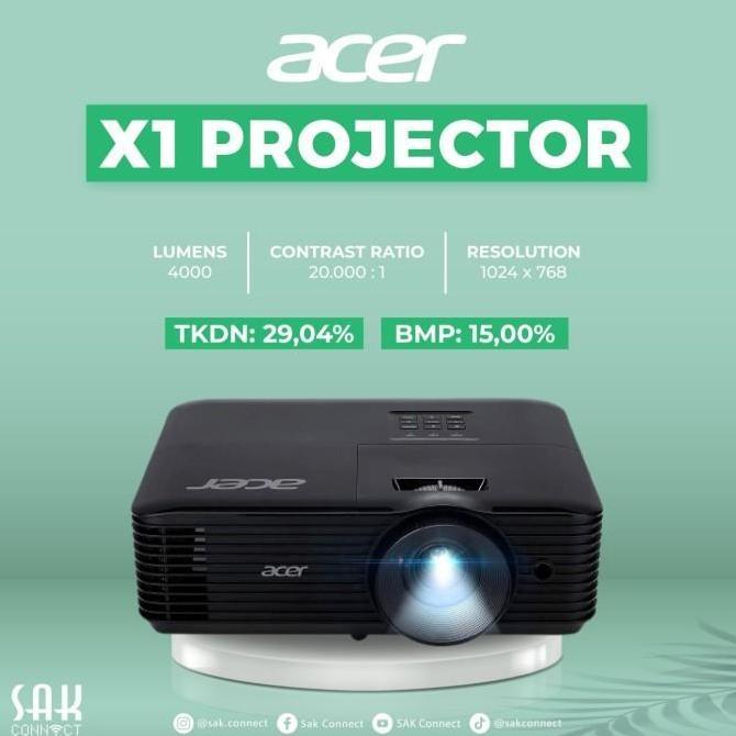 Projector Acer X1 Dlp Xga - 4000 Lumens