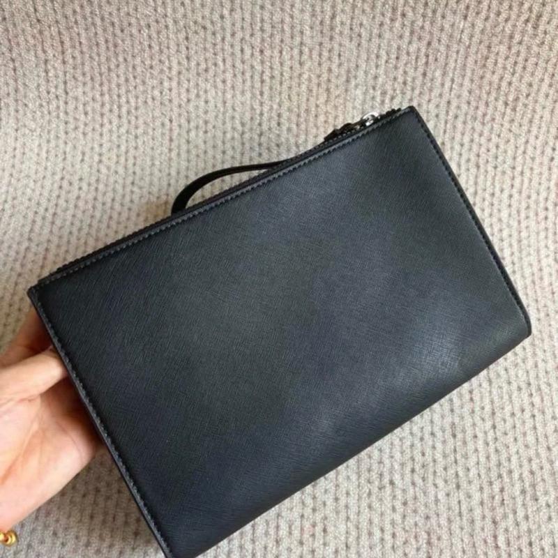 [Lengkap Box Bally] Bally Clutch Makid Handbag Pria Leather Black And Blue Original