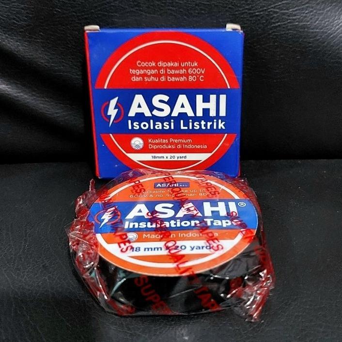 Paket 10 Pcs Isolasi Listrik Asahi / 18Mm X 20Yard /Bahan Berkualitas / Aman Untuk Pemasangan Listrk