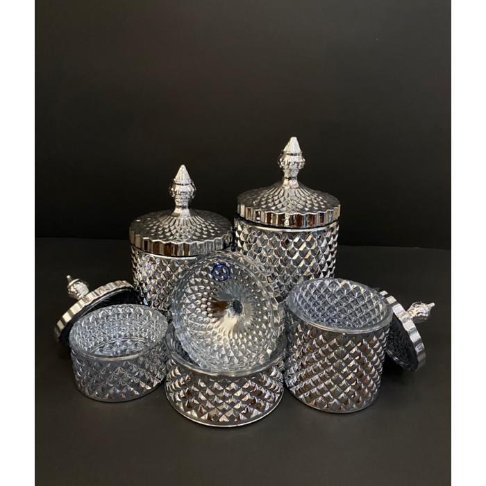Toples Kaca Kristal Formia Gold & Silver 10,12,14,18,20 Cm