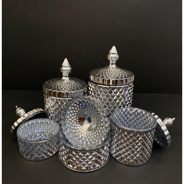 Toples Kaca Kristal Formia Gold & Silver 10,12,14,18,20 Cm