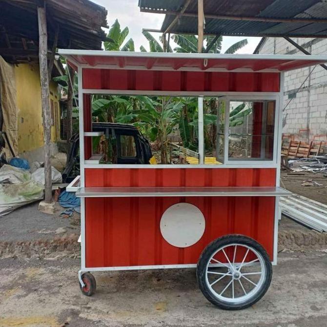 Terlaris Booth Gerobak Semi Container Jualan Smoties Piscok Es Teh