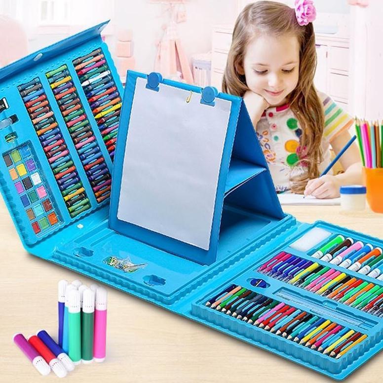 HOT DEALS WIN GROSIR - CRAYON SET 208 ALAT MEWARNAI WARNA SET 208PCS PENSIL WARNA KRAYON SET / CRAYO