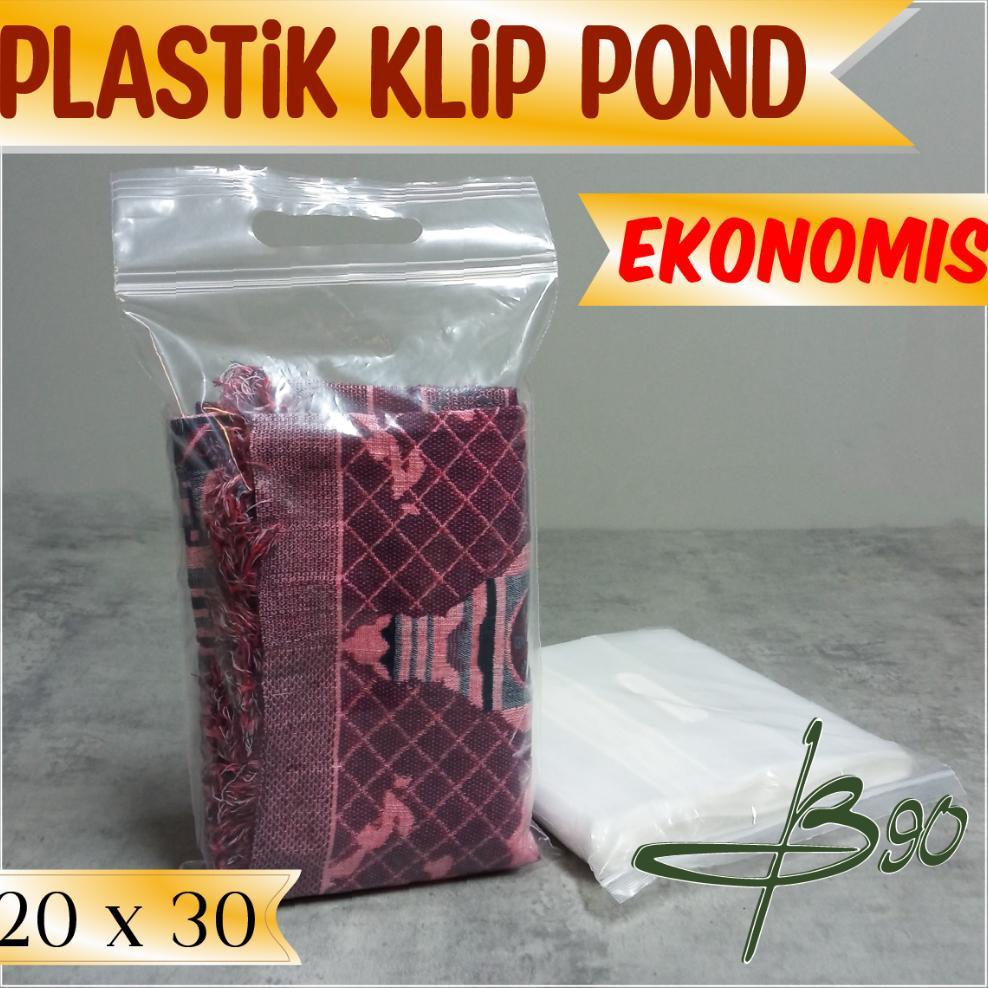 Plastik Klip Ziplock Pond Bening 20 X 30 Cm Isi 100 Pcs / Klip Pond 20X30+7 Cm