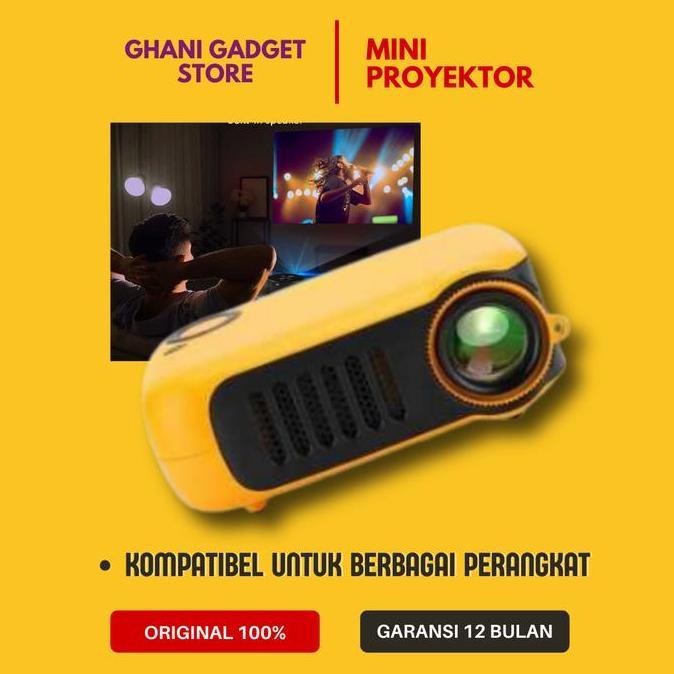 Proyektor Mini Portable Hp Laptop Tv Flashdisk Led Full Hd 1000Lm 20W