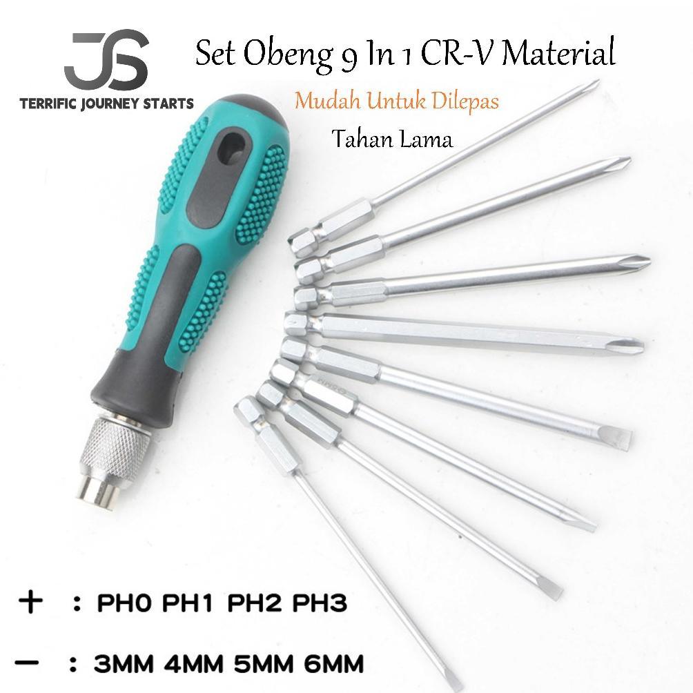 JS Obeng Set Reparasi 9 in 1 obeng set lengkap  obeng set obeng set lengkap murah