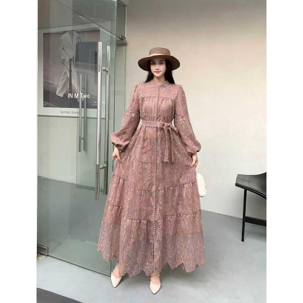 Favorit Gamis Kancing Seribu Bordir, Gamis Kev, Gamis Bangkok, Gamis Putih, White Maxi, Dress Katun 