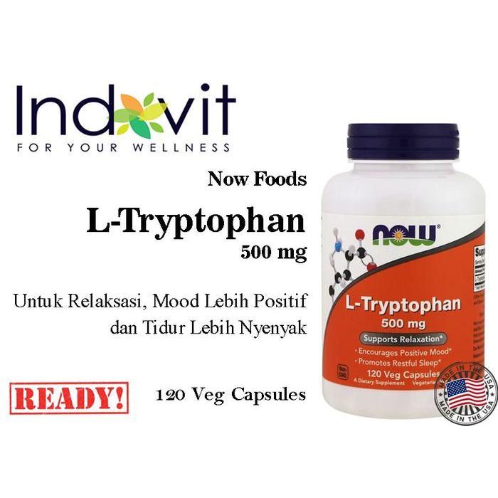 Now Food L Tryptophan 500mg 120VegCap Tidur Nyenyak Now Tryptophan USA