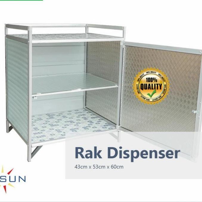 Rak/Meja Serbaguna Rak Dispenser/Magic Com Rak Dapur Alumunium+Kaca