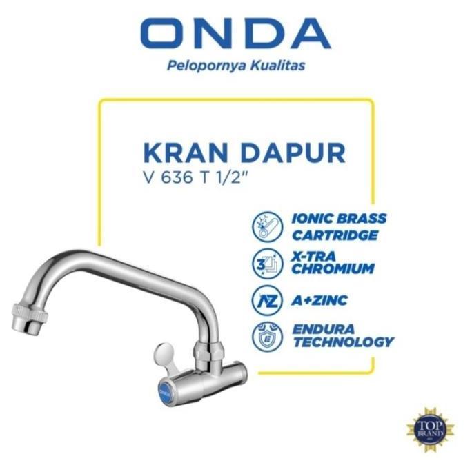 Kran Dapur / Angsa Tembok V 636 T 1/2 in / inch ONDA / Keran / V636T