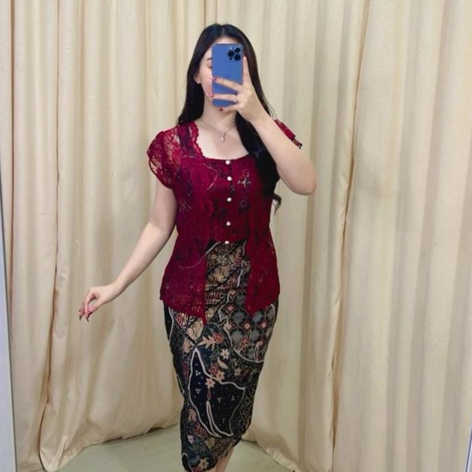 DRESS BATIK HAGIA/DRESS BATIK COUPLE WANITA/KEBAYA WANITA/OUTER KEBAYA /DRESS NATAL Pesta Dewasa Kon