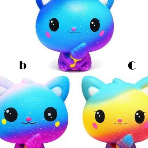 Mainan Squishy Kucing Galaxy Cat Lucu Slow Rising | Squishi Squisy Sekuisi Squisi